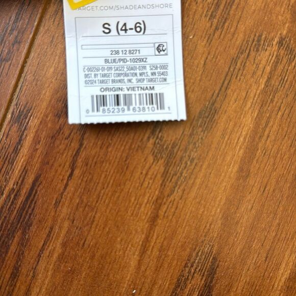 NWT Shade & Shore Small (4-6) Blue White Floral Waist High Bikini Swim Bottom - Picture 6 of 7